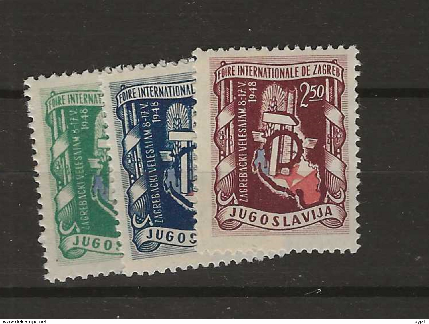 1948 MNH Joegoslavië, Mi 539-41 Posfris** - Nuovi