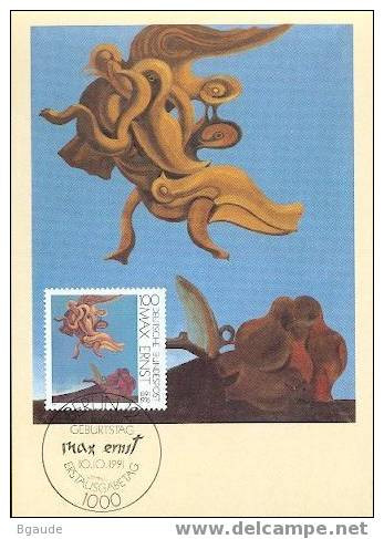 ALLEMAGNE BUND Carte Maximum Num.Yvert 1401 ART MODERNE MAX ERNST - Andere & Zonder Classificatie