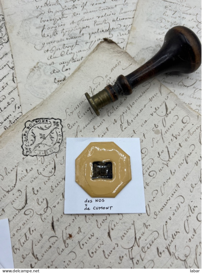 CACHET CIRE ANCIEN - Sigillographie - SCEAUX - WAX SEAL - Des NOS De CUMONT - Cachets