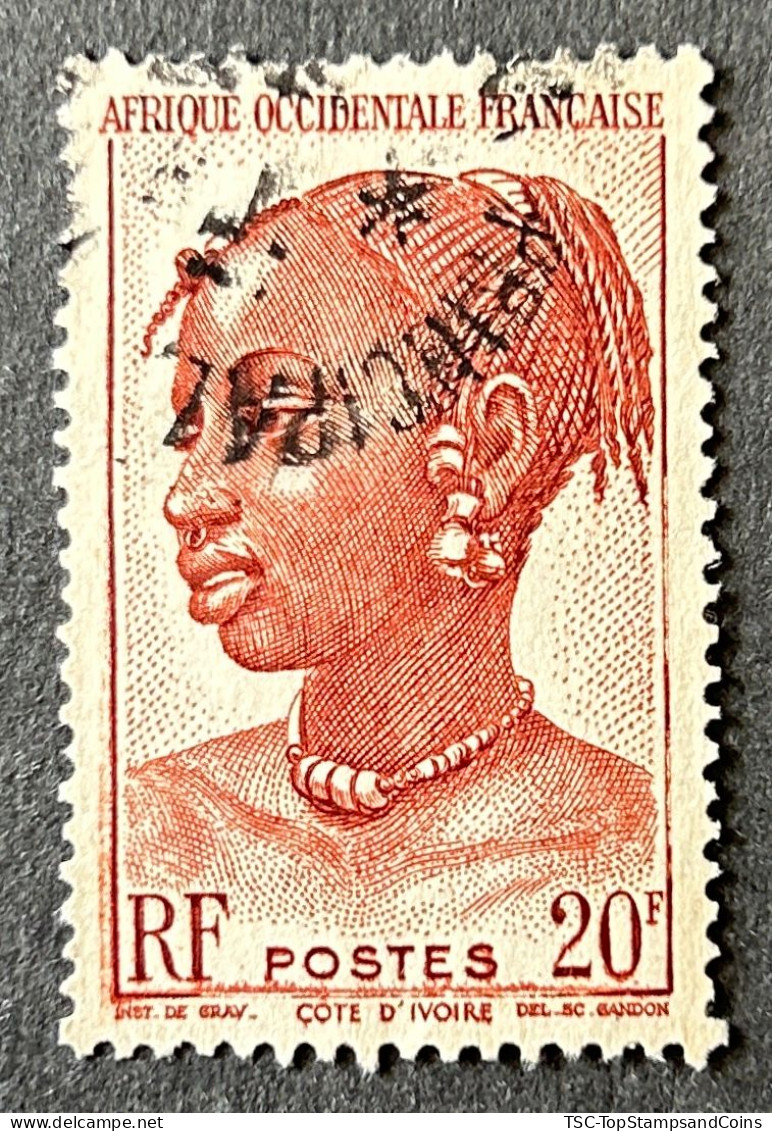 FRAWA0041U2 - Local Motives - Agni Woman Ivory Coast - 20 F Used Stamp - AOF - 1947 - Gebruikt