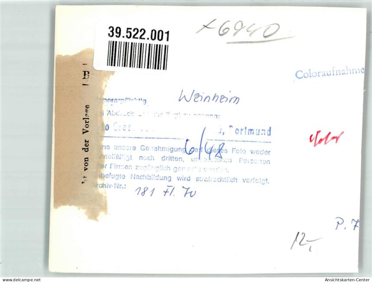 39522001 - Weinheim , Bergstr - Weinheim