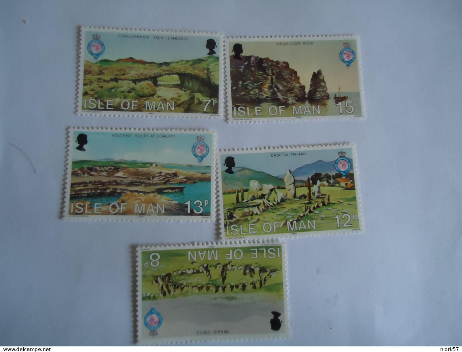 ISLE OF MAN   MNH 5  SET 1980 LANDSCAPES - Isla De Man