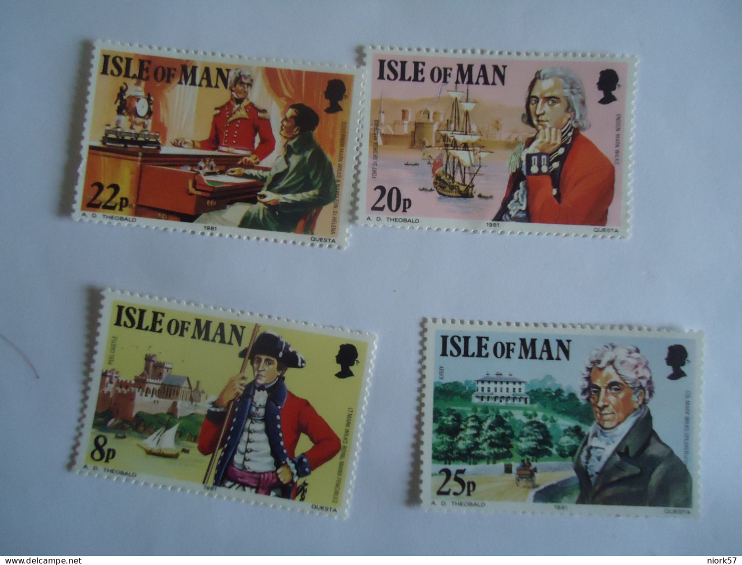 ISLE OF MAN   MNH  SET 4  FAMOUS PEOPLES 1981 - Isle Of Man