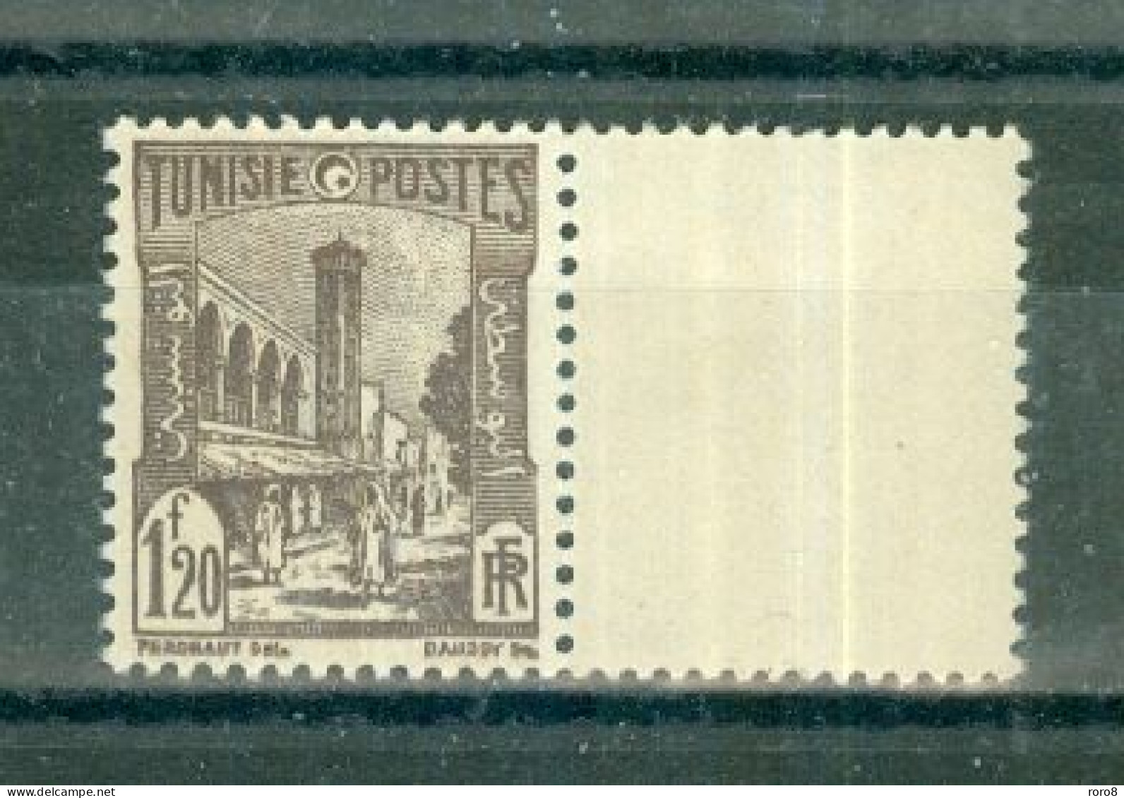 TUNISIE - N°279** MNH SCAN DU VERSO. Types De 1926-28. Bord De Feuille. - Unused Stamps