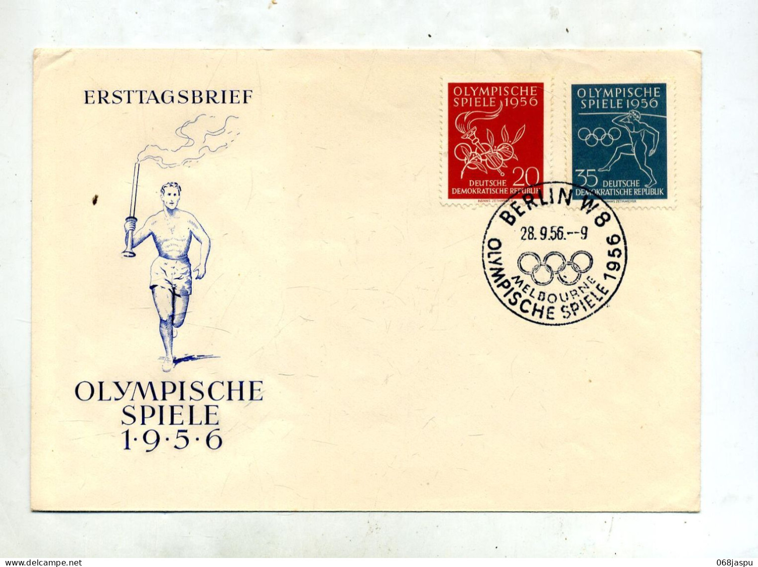 Lettre Fdc 1956 Jeu Olympique Melbourne - 1950-1970