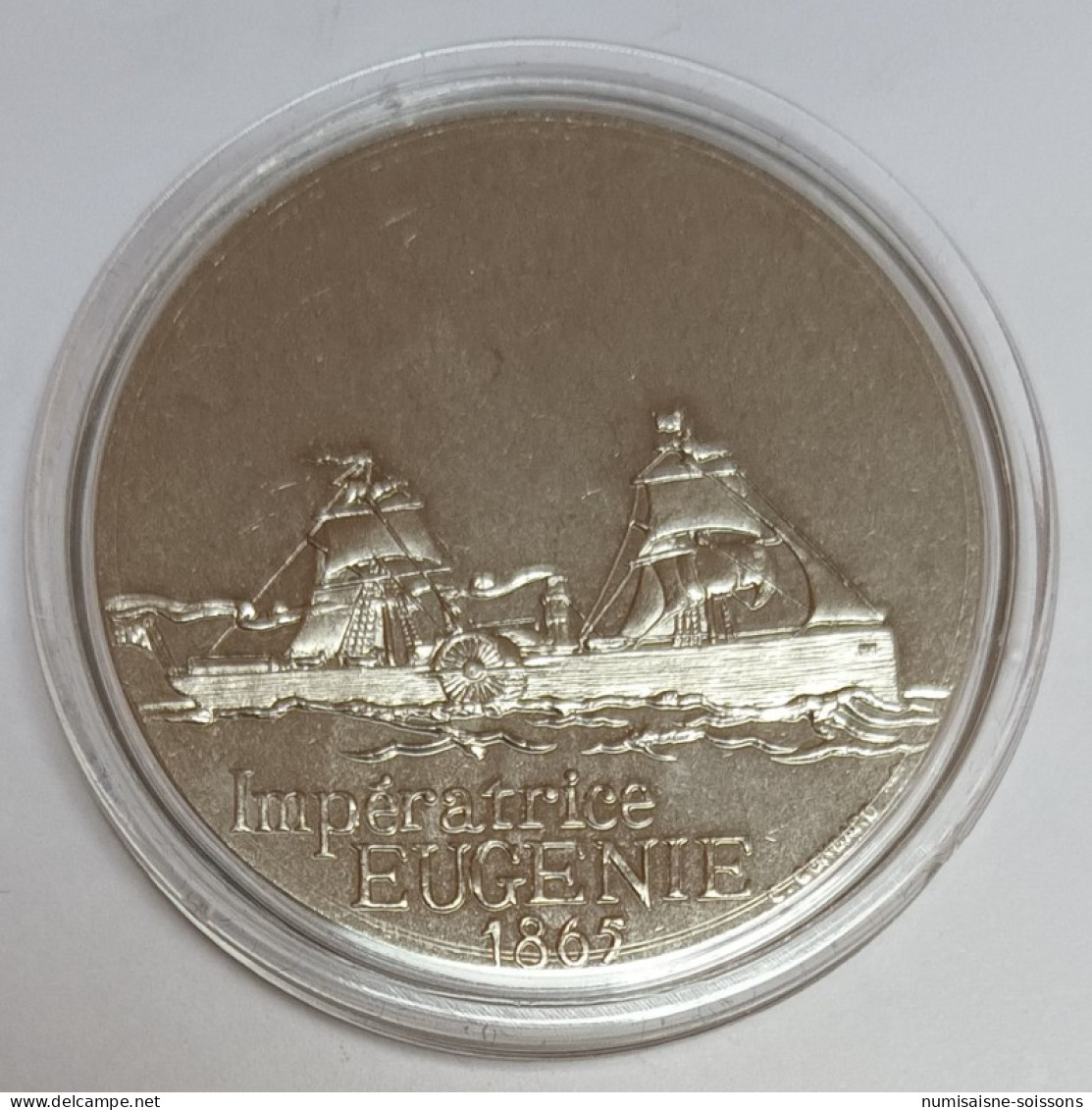 FRANCE - MÉDAILLE - BATEAU -  IMPÉRATRICE EUGENIE  - 1865 - TRANSATLANTIQUE - Autres & Non Classés