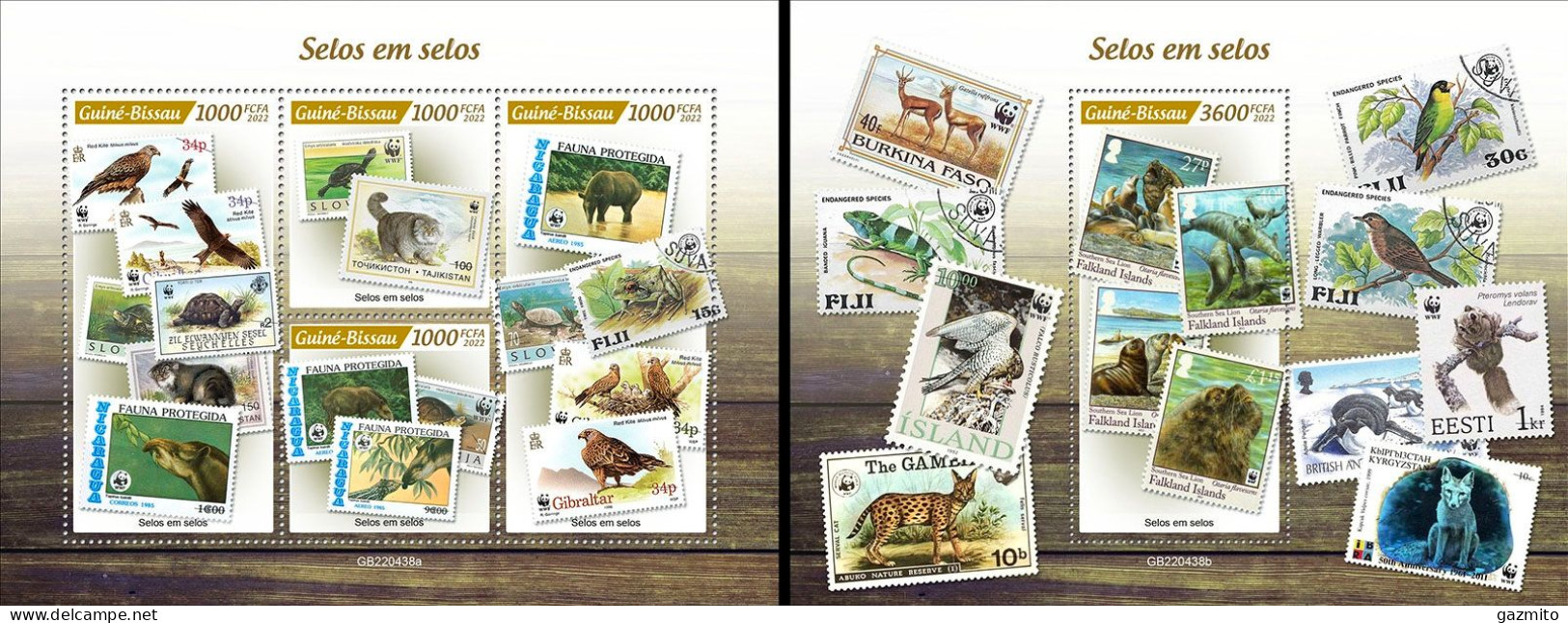 Guinea Bissau 2022, Animals, WWF On Stamps, 4val In BF+BF - Neufs