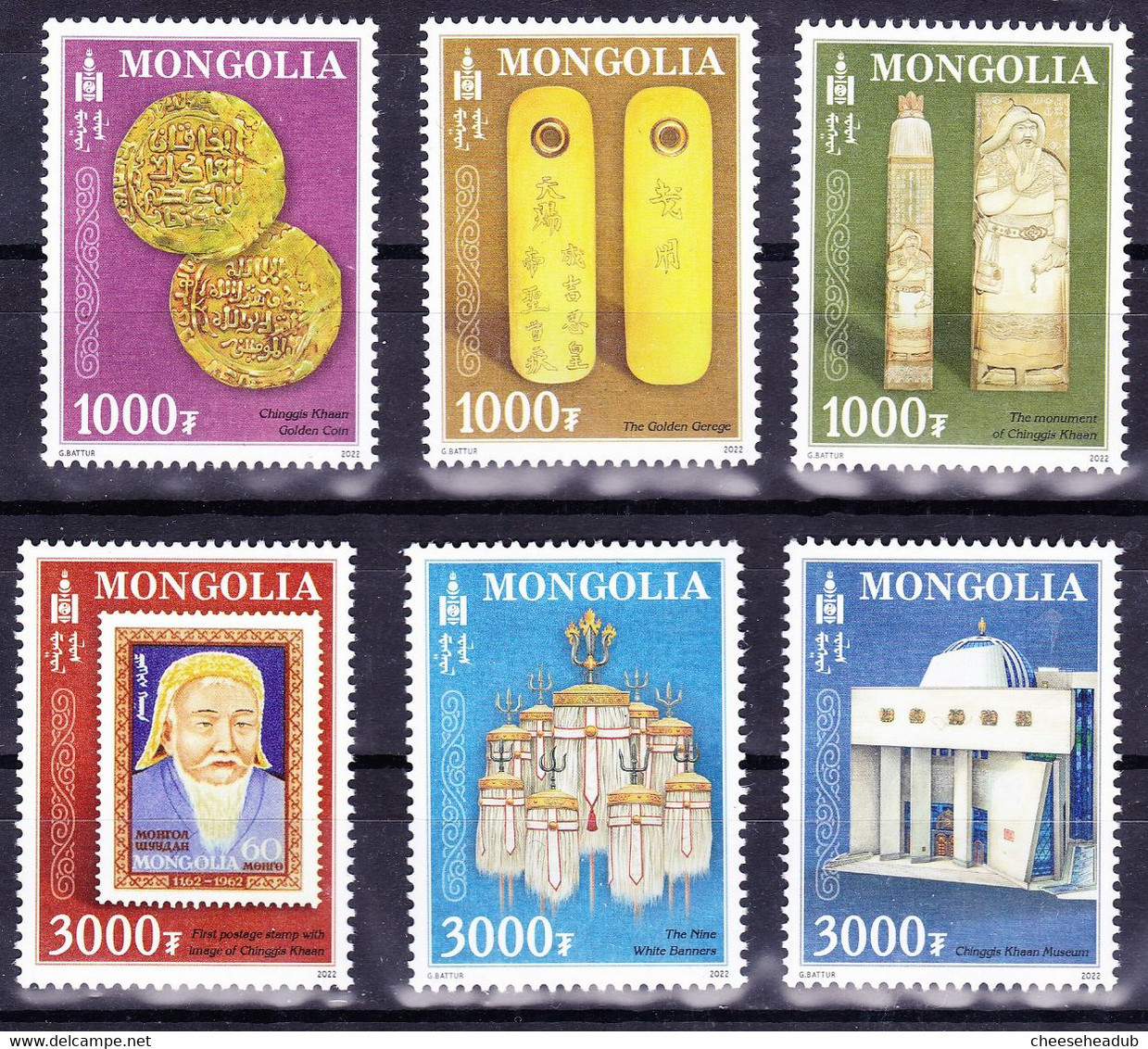 Mongolia 2022 Chinggis Khaan Set Of 6 + Souvenir Sheet - Mongolia