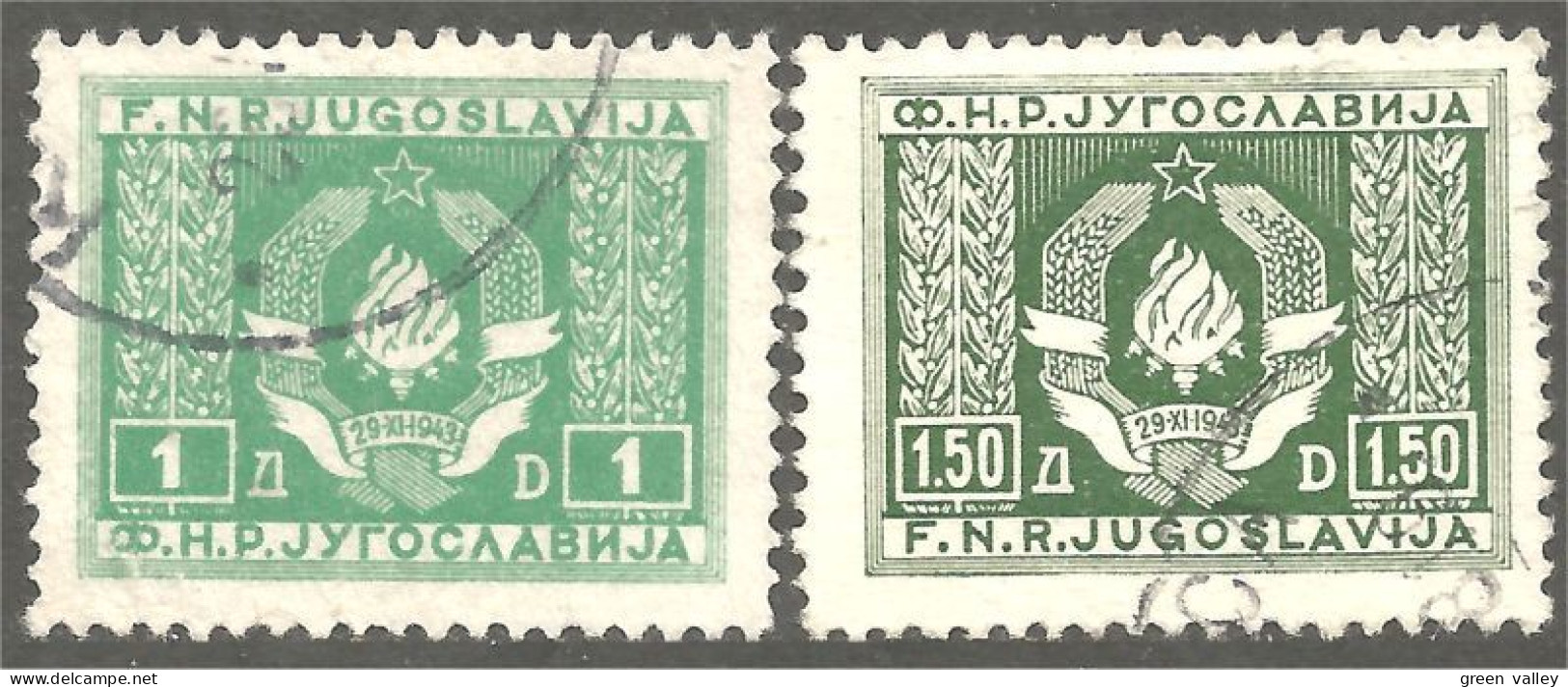 954 Yougoslavie 2 Timbres Service Officials 1946 (YUG-410) - Servizio