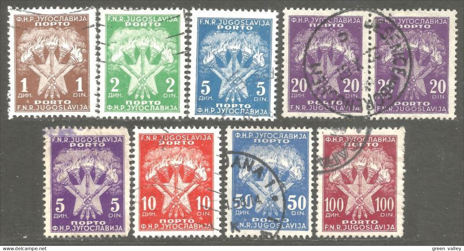 954 Yougoslavie Taxe 1946-47 Postage Due 8 Stamps (YUG-408) - Postage Due