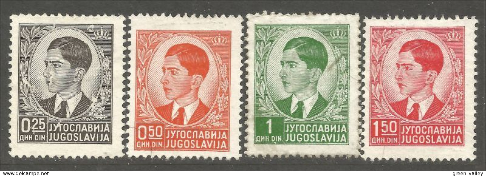 954 Yougoslavie 4 Stamps Roi King Peter Pierre II (YUG-385) - Used Stamps