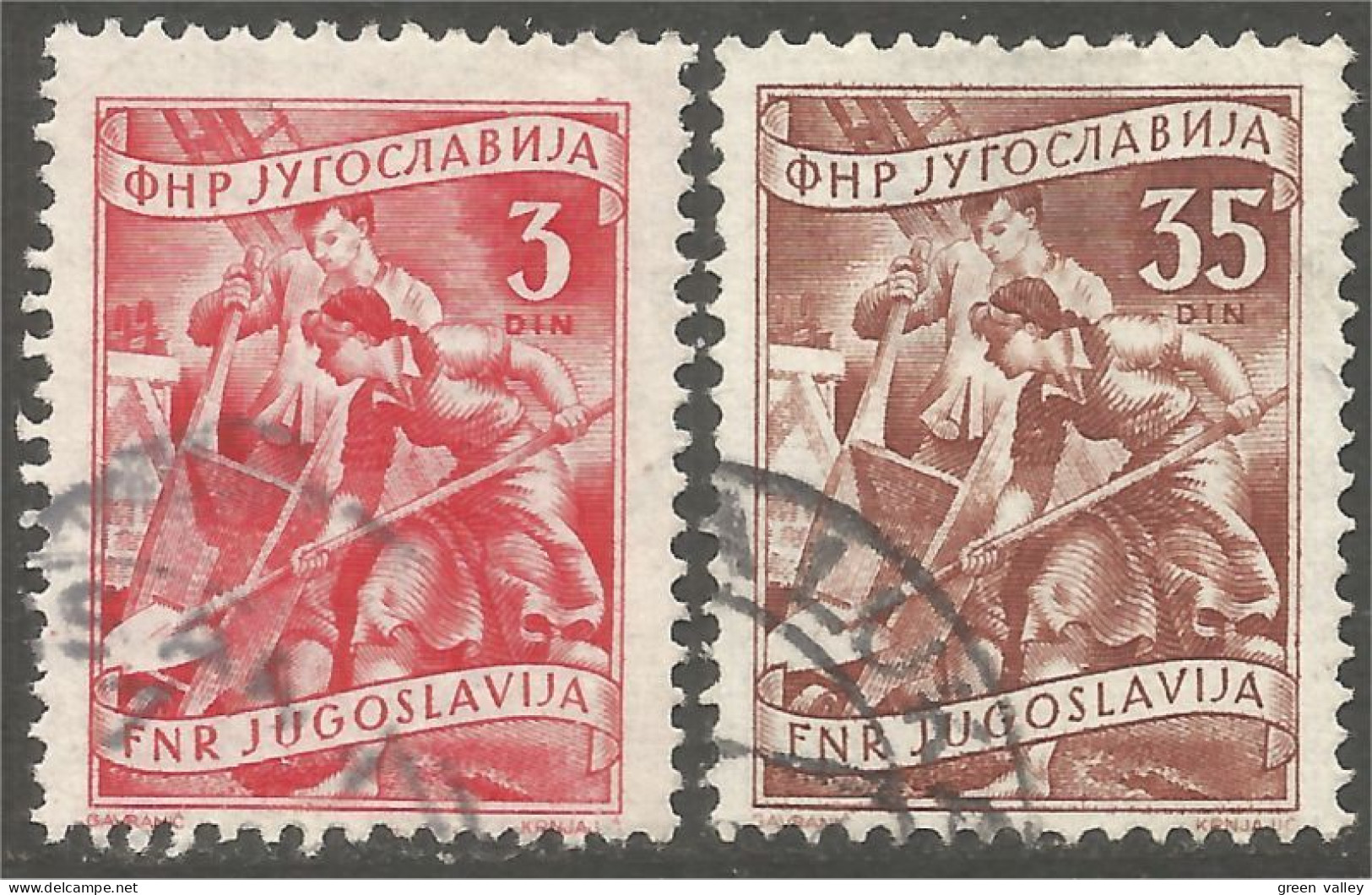 954 Yougoslavie Building Construction (YUG-389) - Used Stamps