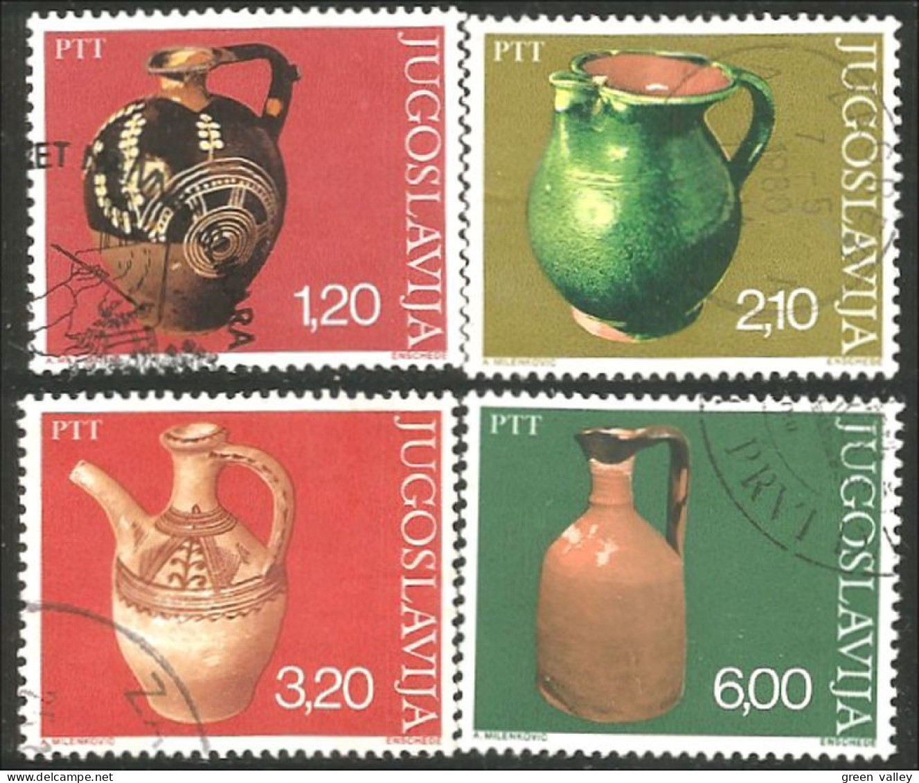 954 Yougoslavie 1976 Water Pitchers Jattes Pichets Poterie Pottery (YUG-351) - Altri & Non Classificati