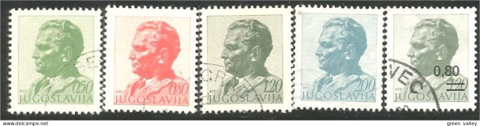 954 Yougoslavie 5 Timbres Différents Tito (YUG-328) - Altri & Non Classificati