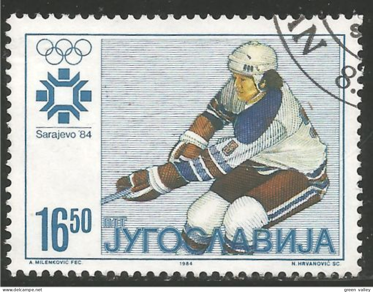 954 Yougoslavie Olympiques Ice Hockey Glace Eishockey (YUG-325) - Other & Unclassified