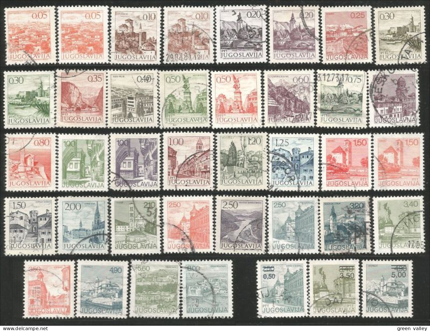 954 Yougoslavie 39 Timbres Différents Monuments (YUG-330) - Altri & Non Classificati