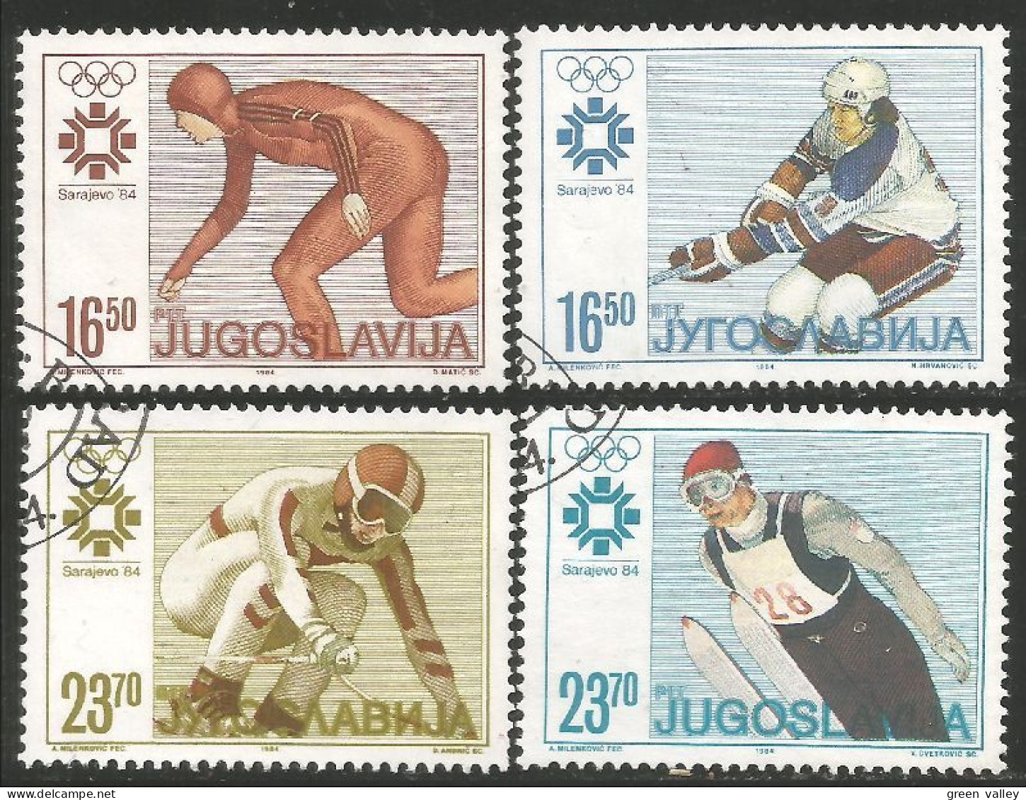 954 Yougoslavie 1984 Patinage Hockey Ski Skating (YUG-319) - Autres & Non Classés