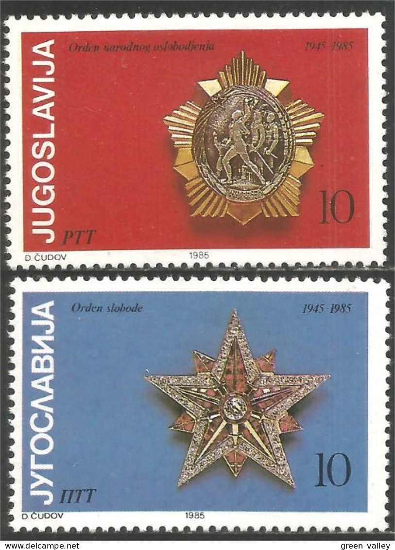 954 Yougoslavie Armoiries Coat Arms Médailles Medals Decorations Militaires MNH ** Neuf SC (YUG-314b) - Francobolli