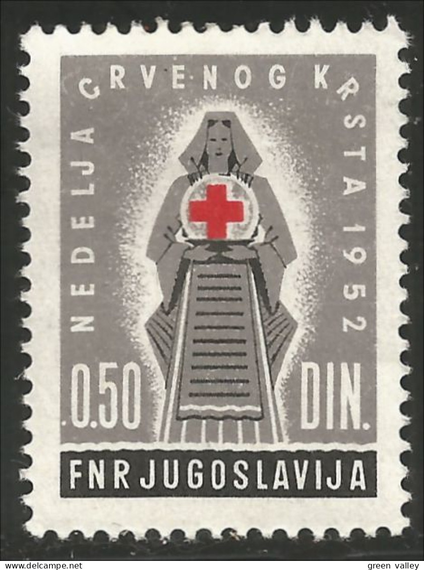 954 Yougoslavie 1952 Croix Rouge Red Cross Rotkreuze Infirmière Nurse MH * Neuf (YUG-301) - Medicina