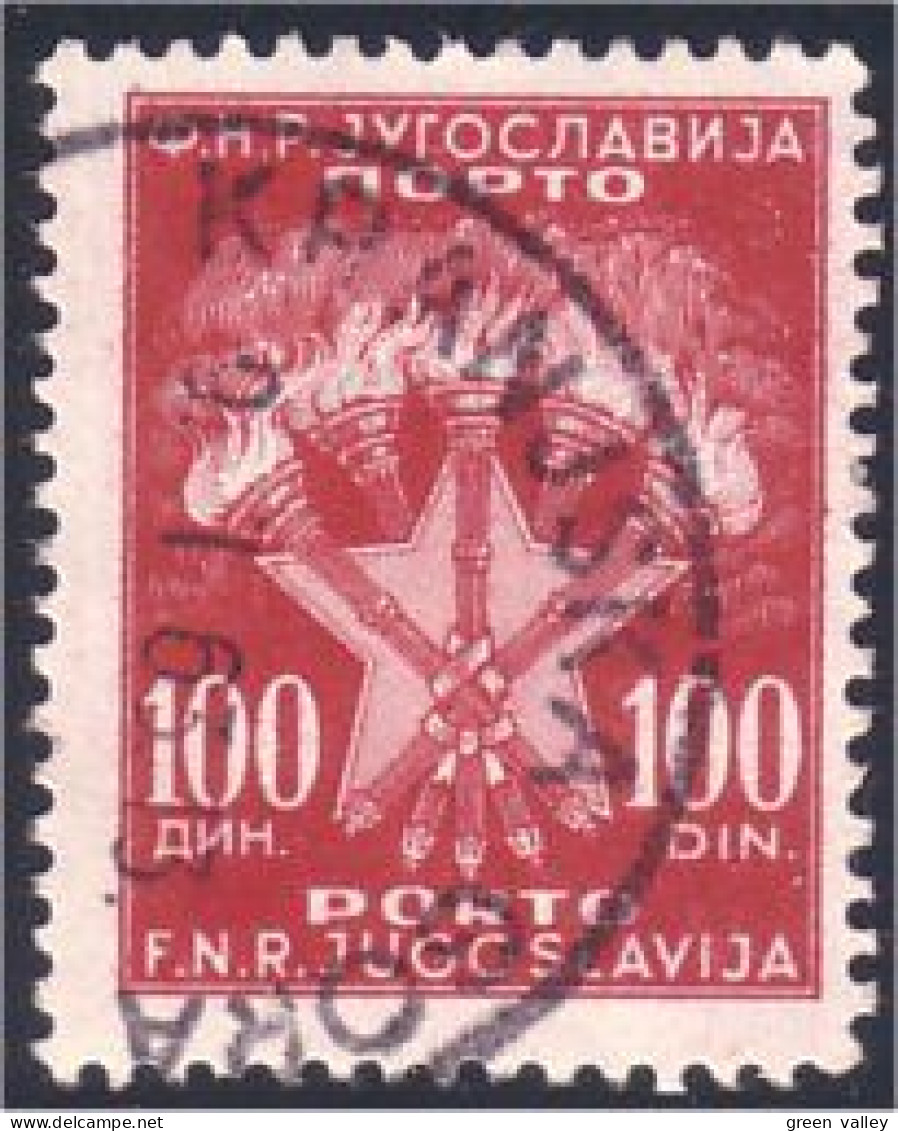 954 Yougoslavie 100 Rouge Red (YUG-177) - Usados