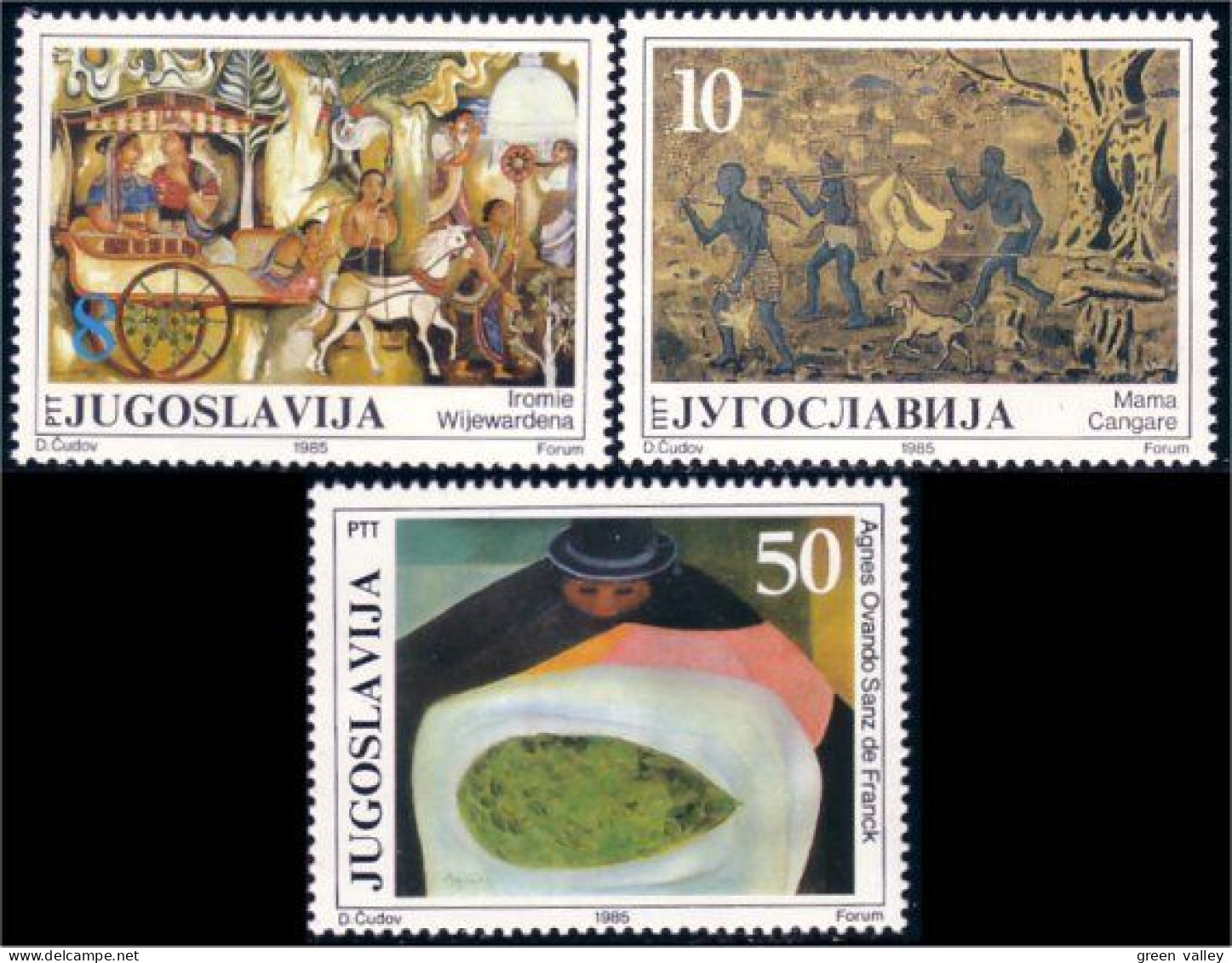 954 Yougoslavie Paintings Tableaux MNH ** Neuf SC (YUG-98) - Nuovi