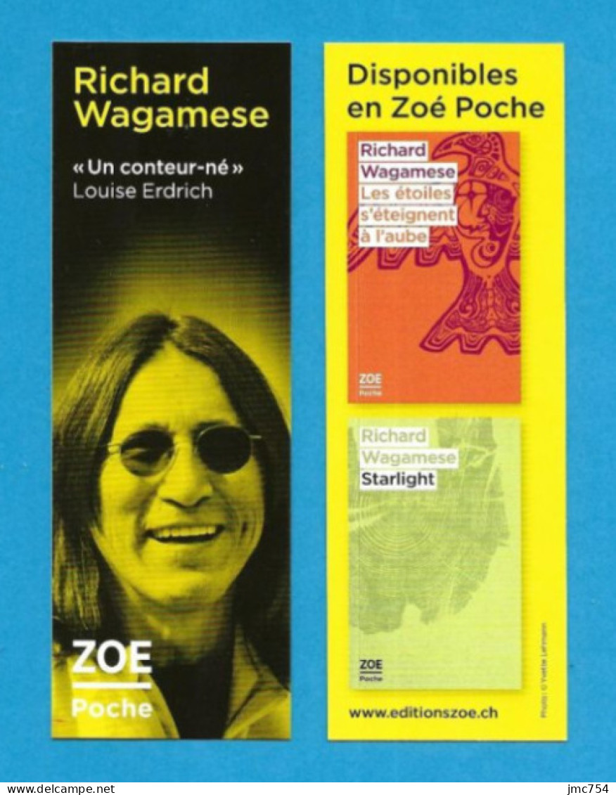 Marque Page Zoé Poche.   Richard Wagamese.    Bookmark. - Marcapáginas