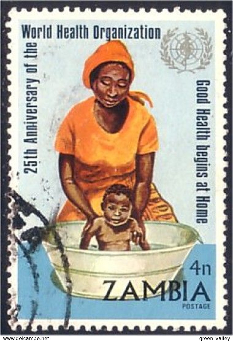 958 Zambia Vaccination OMS WHO Scarce 4n Value Rare (ZAM-34) - Zambie (1965-...)