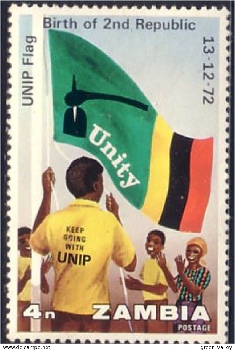 958 Zambia Flag Drapeau Rare 4n Scarce MH * Neuf CH (ZAM-37) - Zambia (1965-...)