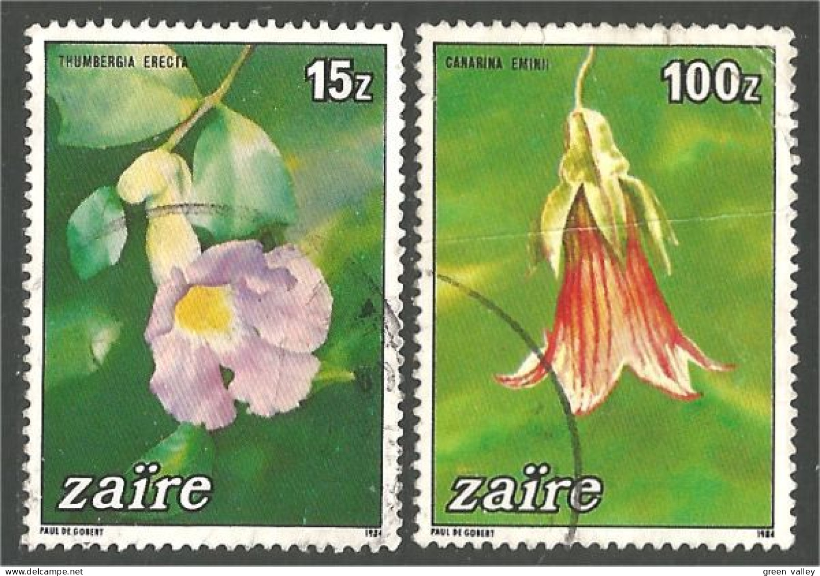 956 Zaire Flowers Fleurs (ZAI-30) - Gebruikt