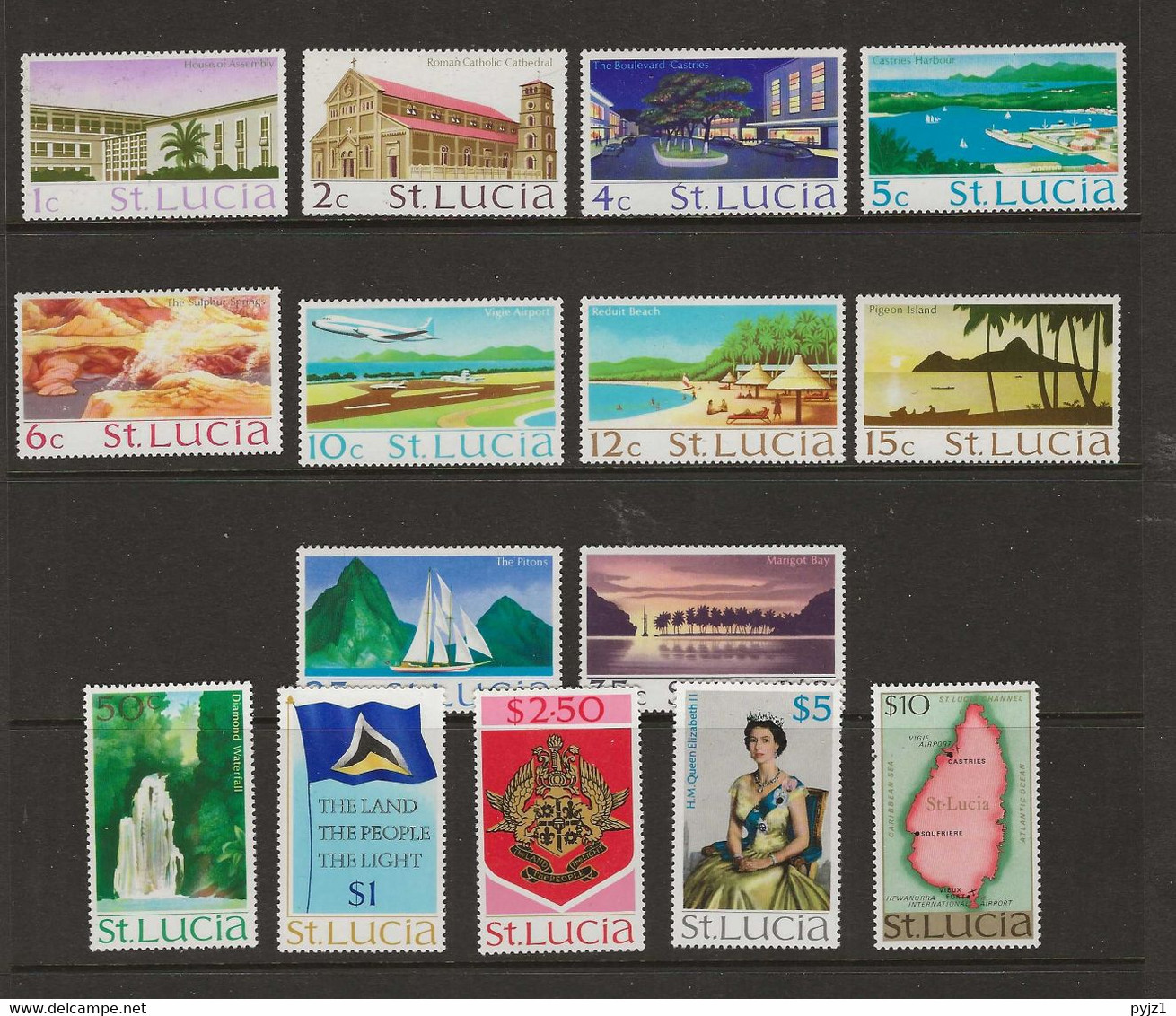 1970 MNH St Lucia SG 276-289a Postfris ** - St.Lucia (1979-...)