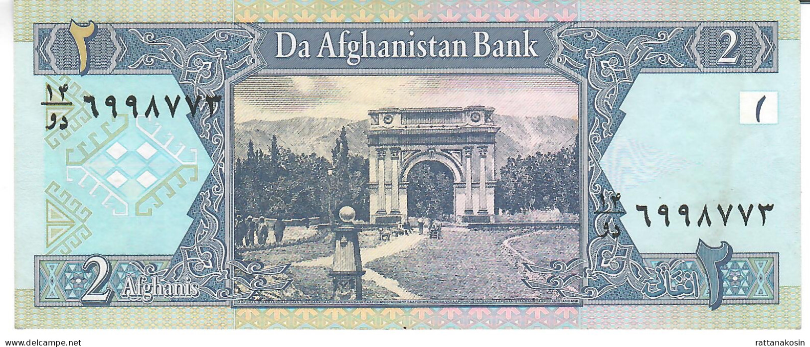 AFGHANISTAN P65 2 AFGHANIS SH1381 2002 Signature 15  VF NO P.h. - Afghanistan