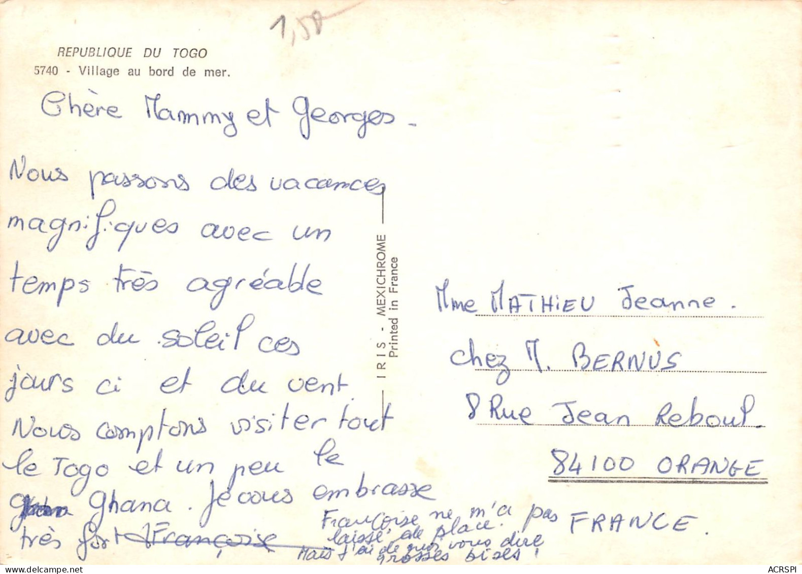 TOGO Lomé Village Au Bord De Mer éditions Iris  (Scans R/V) N° 31 \MP7103 - Togo