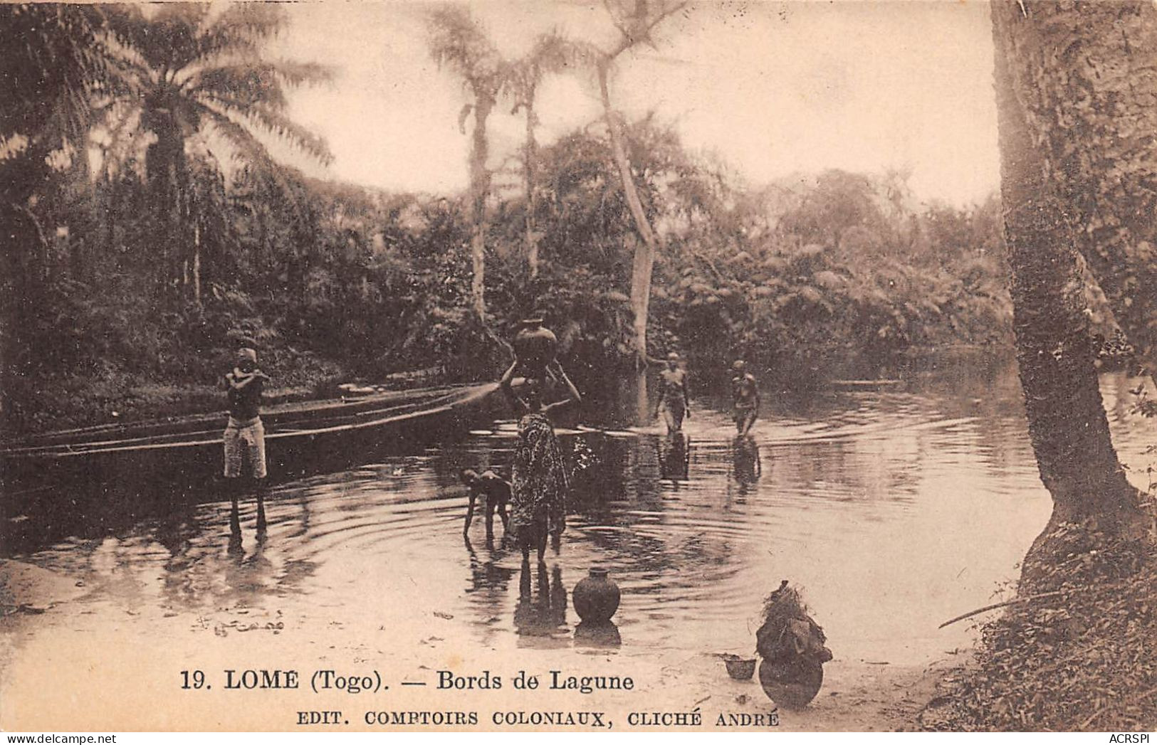 TOGO Lomé Bords De Lagune Carte Vierge éditions Comptoirs Coloniaux Cliché André  (Scans R/V) N° 19 \MP7103 - Togo