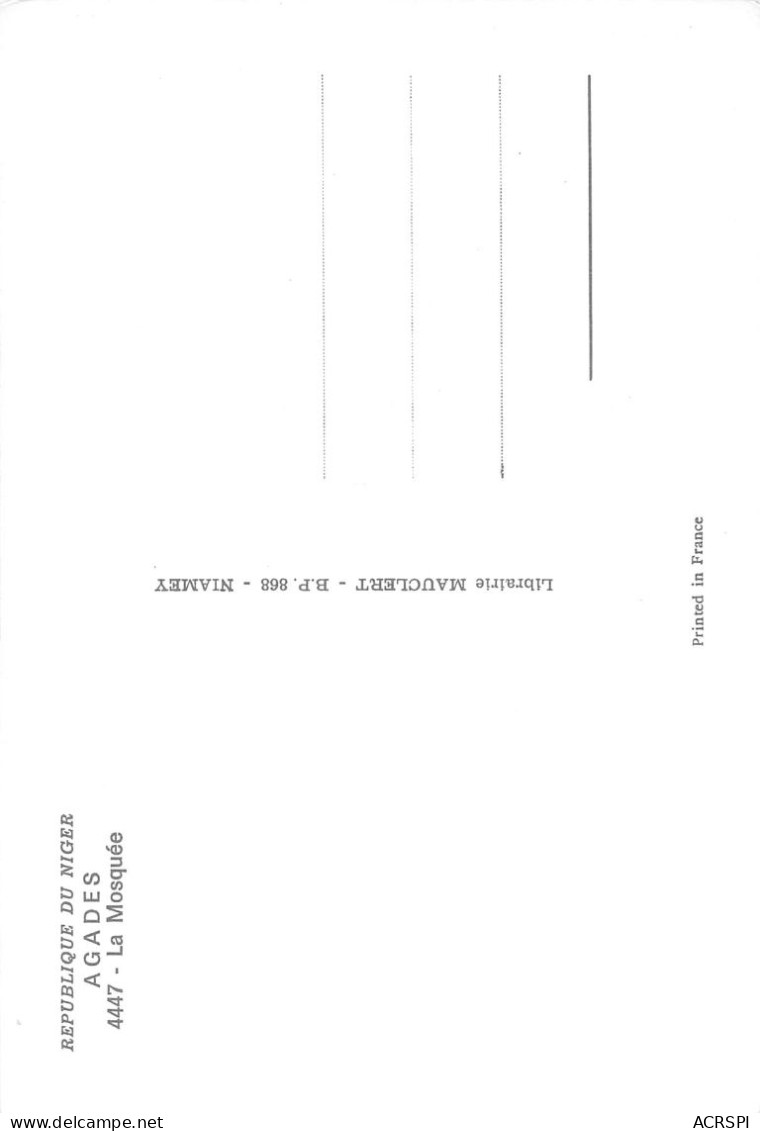 NIGER - AGADES - LA MOSQUÉE   Carte Vierge Non Circulé édition IRIS Export (Scan R/V) N° 10 \MP7117 - Níger
