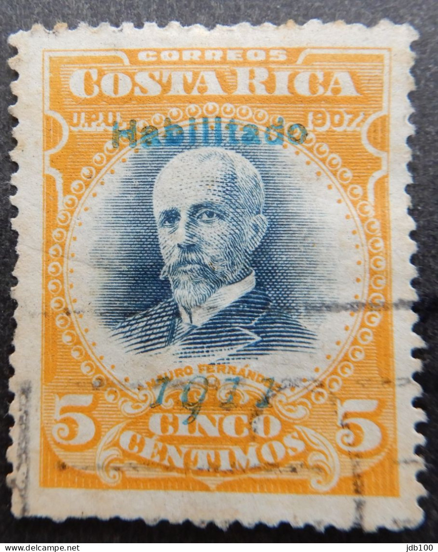 Costa Rica 1911 (1) Mauro Fernandez Overprinted Habilltado 1911 - Costa Rica