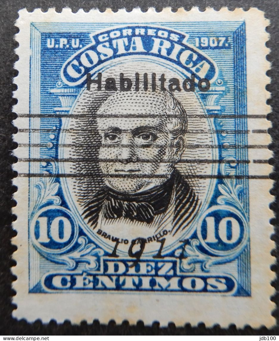 Costa Rica 1911 (2) Braulio Carrillo Overprinted Habilltado 1911 - Costa Rica