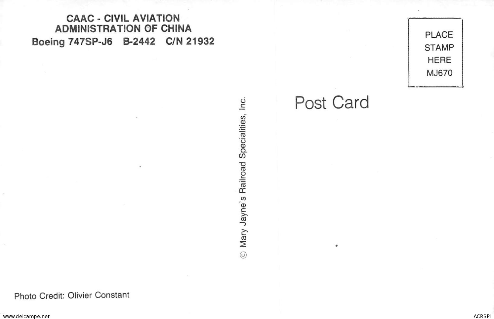 BOEING 747SP-J6 CAAC Civil Aviation Administration Of China  (Scan R/V) N° 18 \MP7160 - 1946-....: Era Moderna