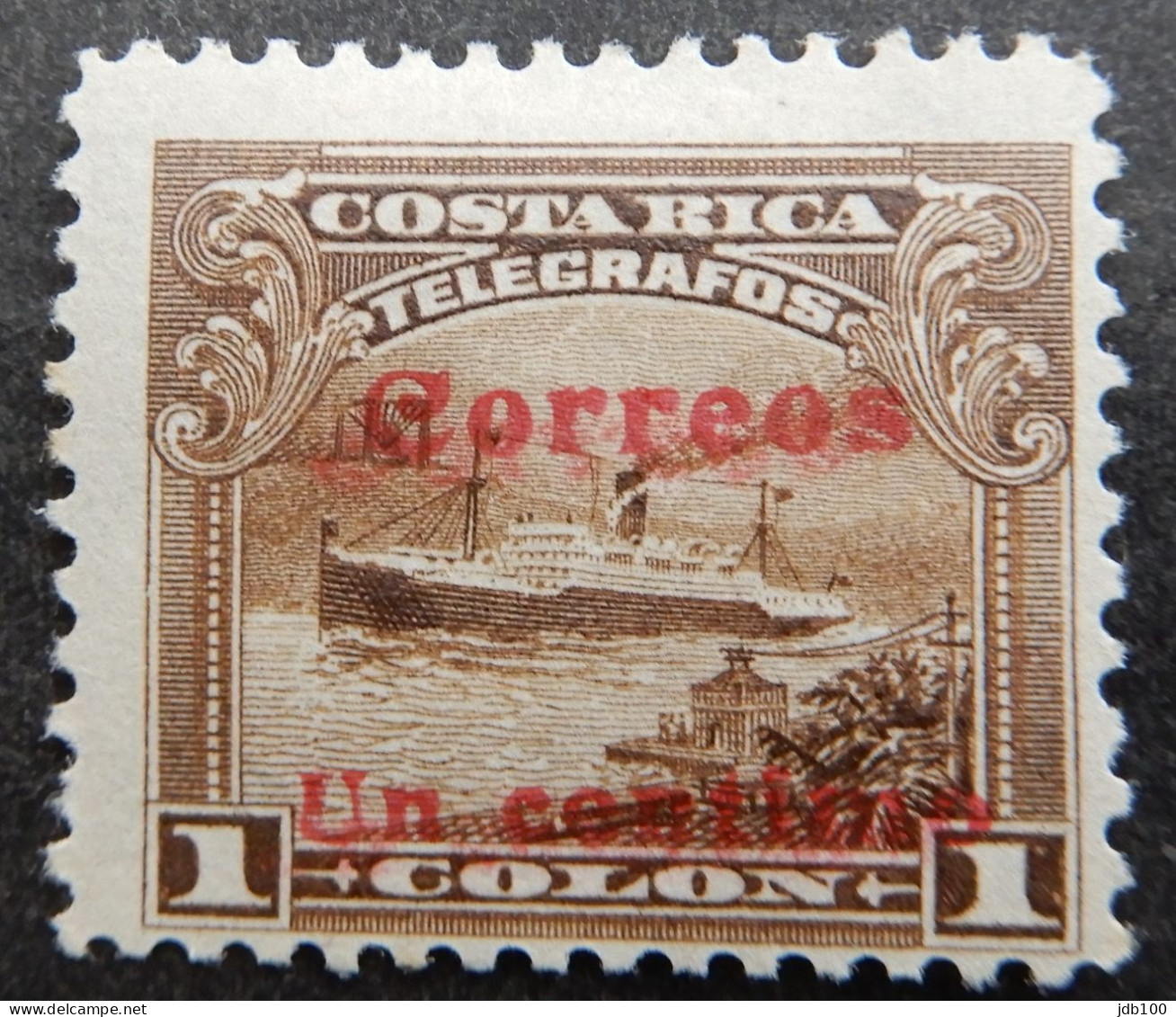 Costa Rica 1911 (4) Telegrafos Surcharded Un Centimo - Costa Rica