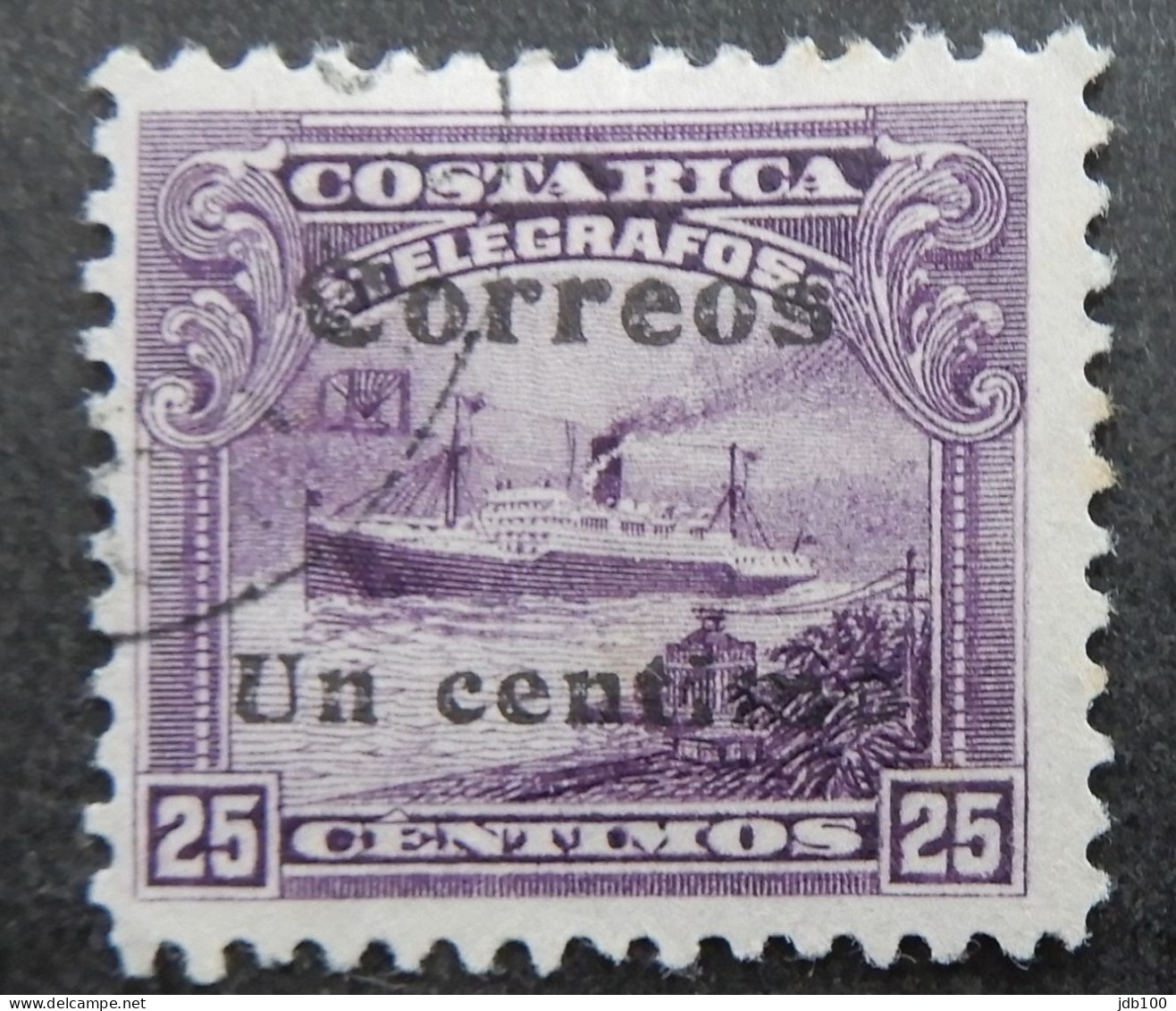 Costa Rica 1911 (5a) Telegrafos Surcharded Un Centimo - Costa Rica