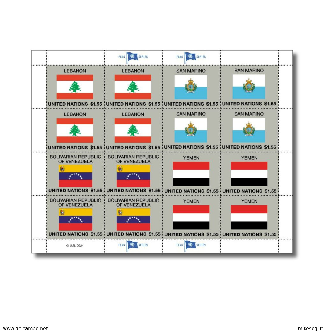 ONU New-York 2024 - Drapeaux Flags Flaggen ** Feuille 58 Entière - Blocks & Sheetlets