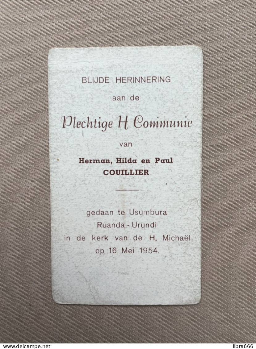 Communie - COUILLIER Herman, Hilda En Paul - 1954 - H. Michaël - Usumbura - RUANDA - URUNDI - Comunión Y Confirmación