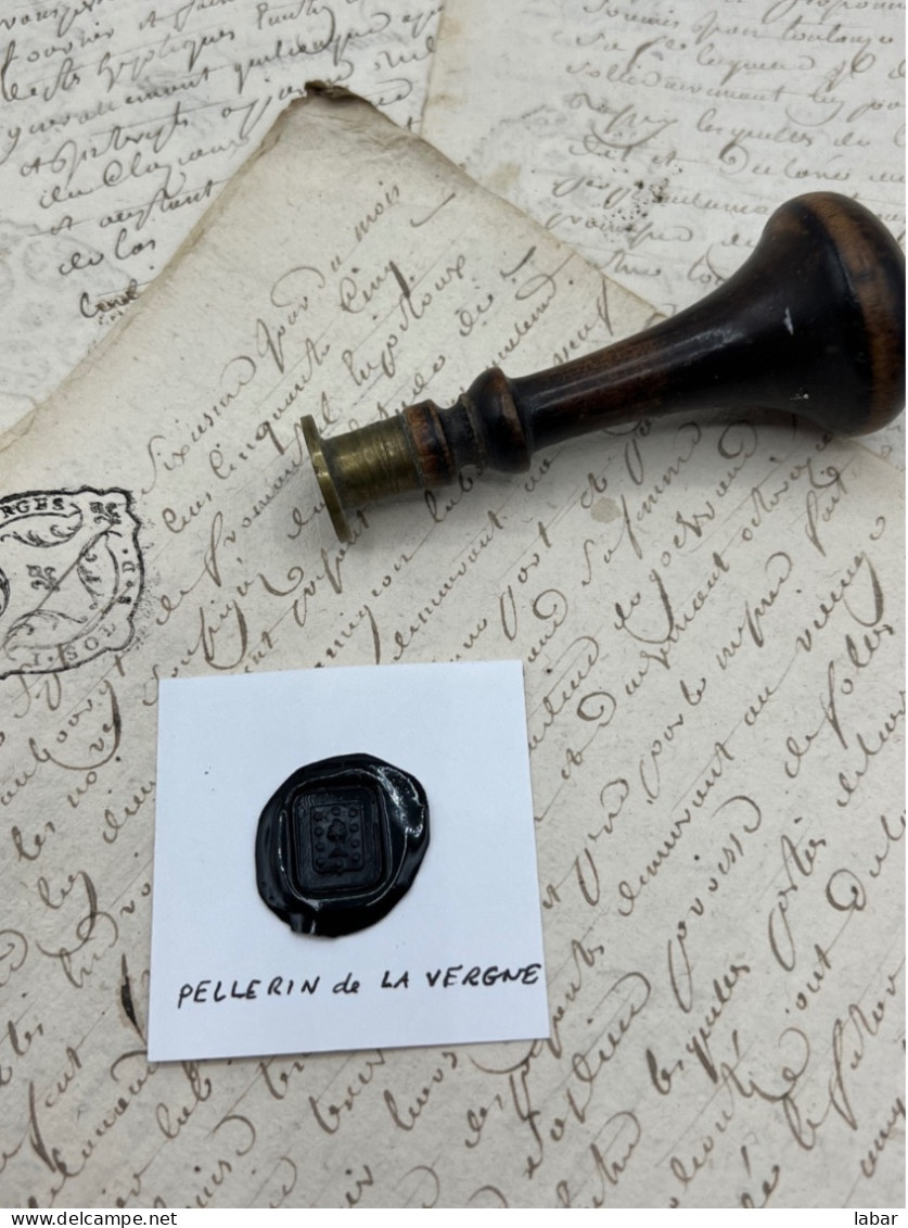 CACHET CIRE ANCIEN - Sigillographie - SCEAUX - WAX SEAL - PELLERIN De La VERGNE N 2 - Cachets