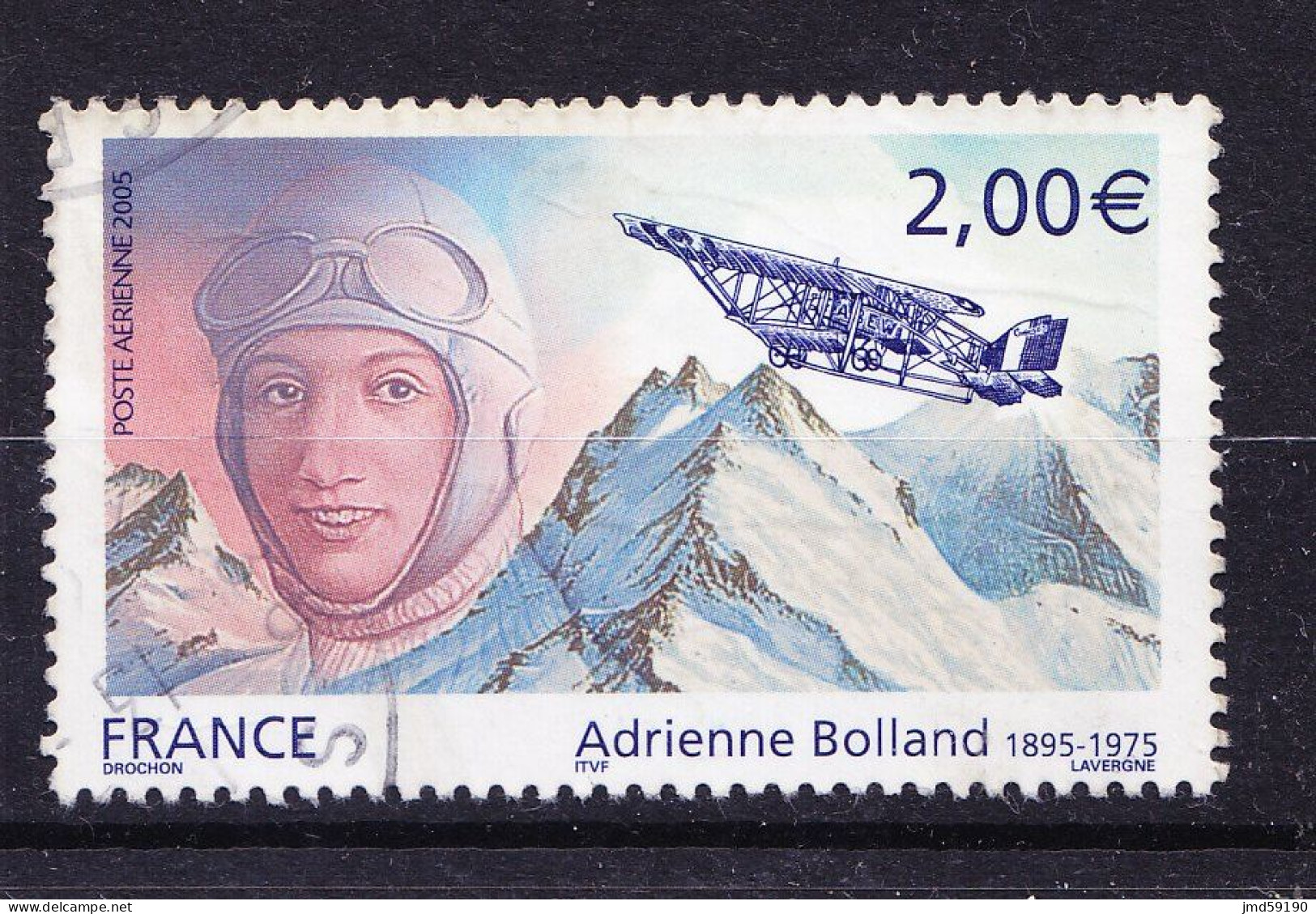 Variété PA 68b Oblitéré Ref Dallay : Adrienne BOLLAND : AVION TOUCHANT LA MONTAGNE - 1960-.... Neufs