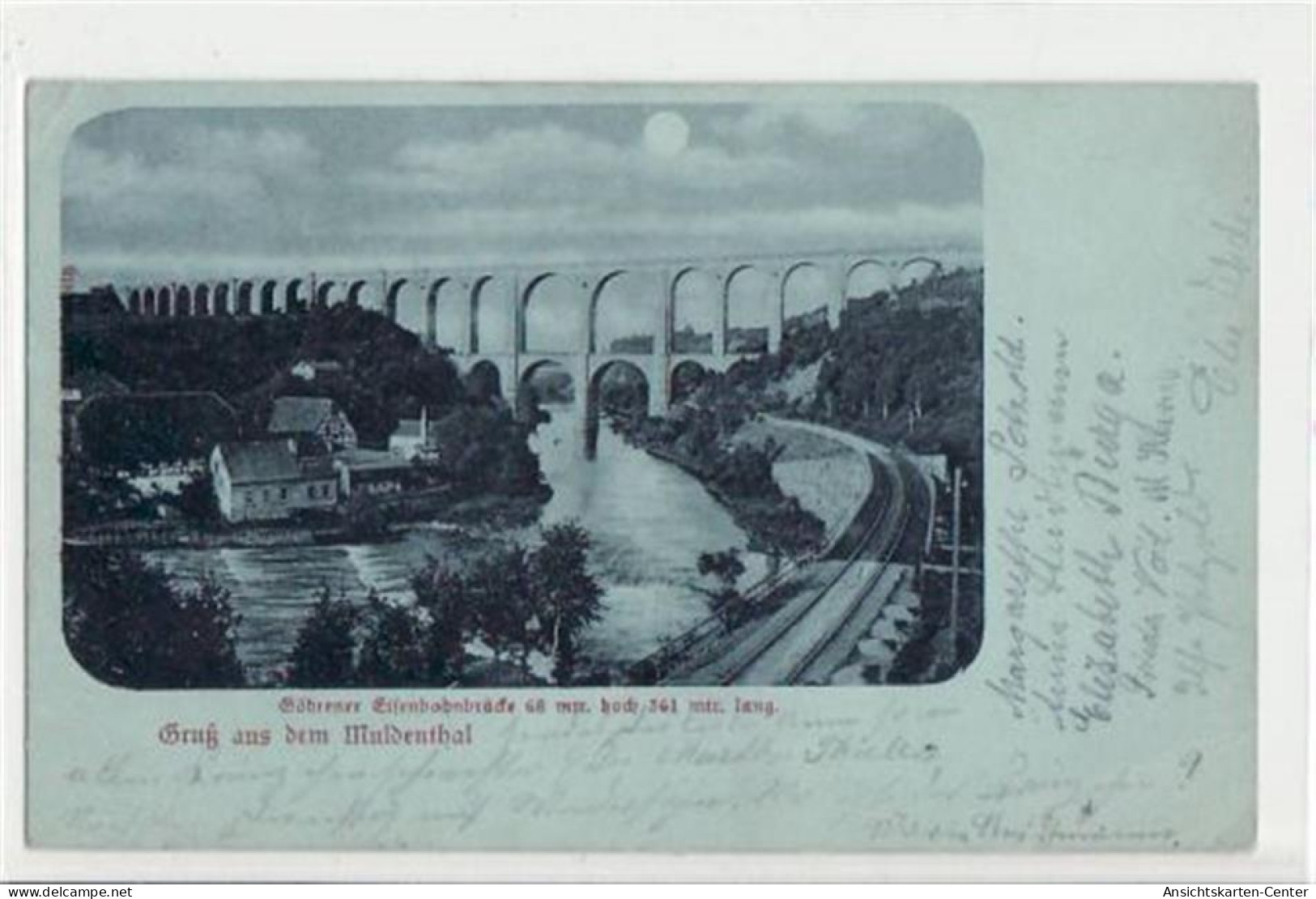 39033901 - Muldental Goehrener Eisenbahnbruecke Gelaufen Von 1900. Gute Erhaltung. - Burgstaedt