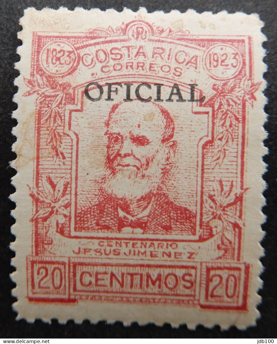 Costa Rica 1923 (2) The 100th Anniversary Of The Birth Of Jesus Jimenez Oficial - Costa Rica