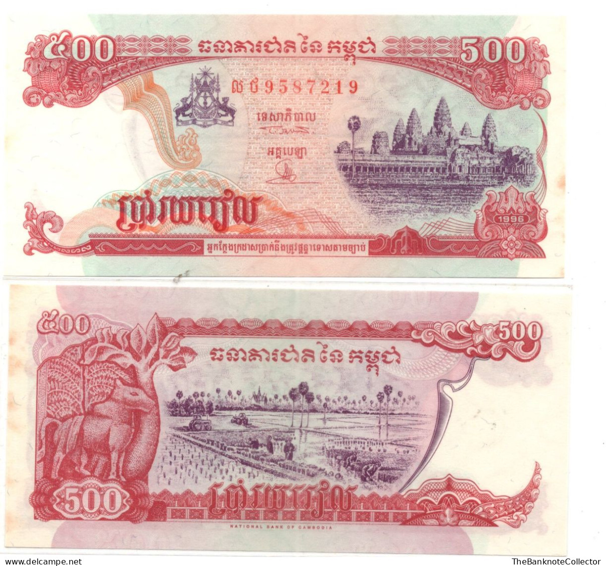 Cambodia 500 Riels 1996 P-43 UNC Foxed Margin - Cambogia