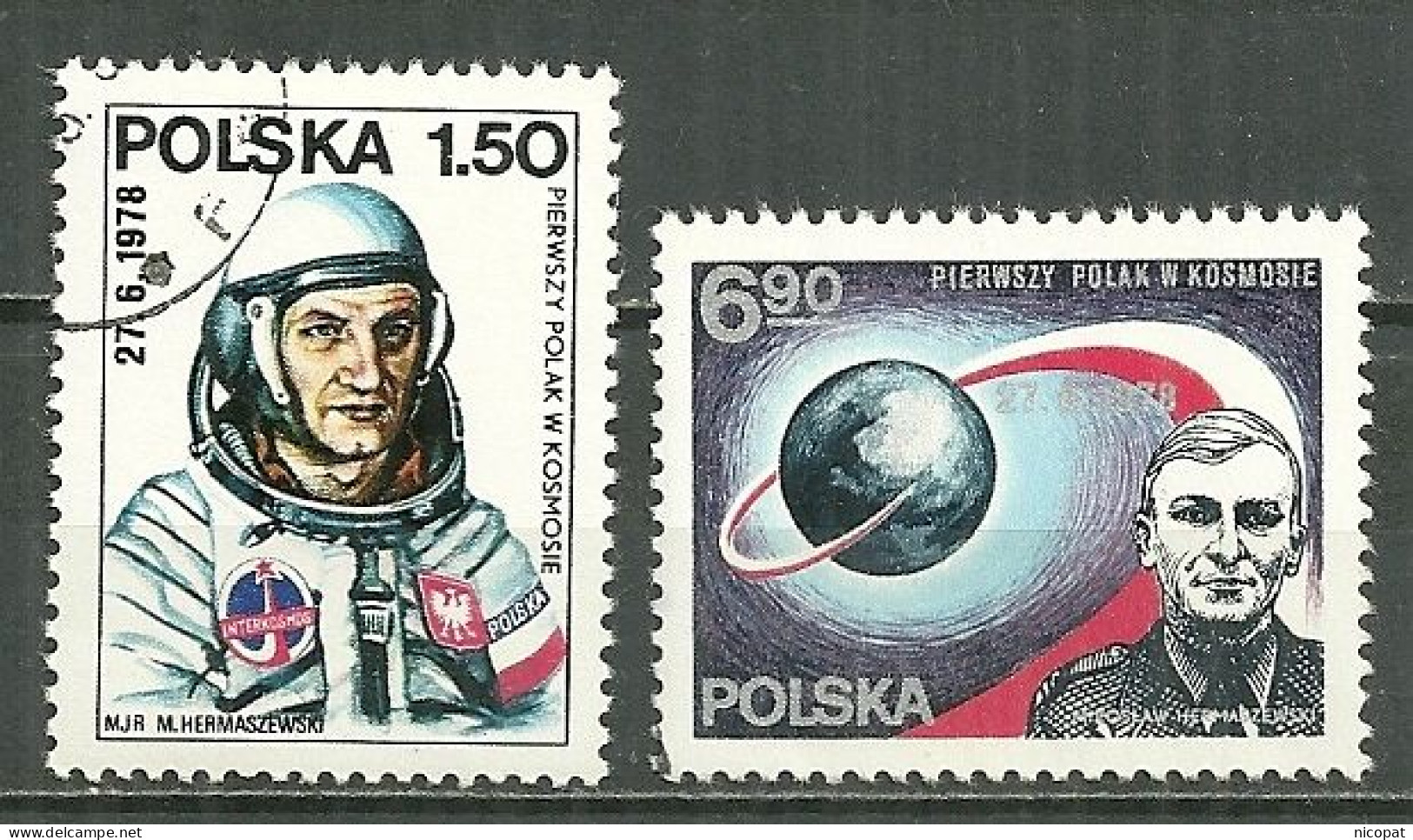 POLAND Oblitéré 2390-2391 Collaboration Intercosmos Avec URSS Hermaszewski Cosmonaute Espace - Usati