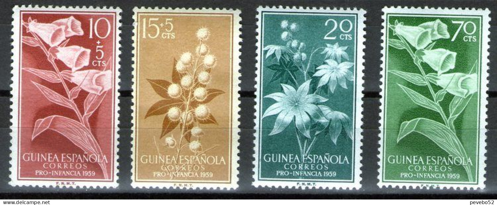 SPAINISH GUINEA 1959 - Charity Stamps - Flowering Plants MNH - Guinée Espagnole