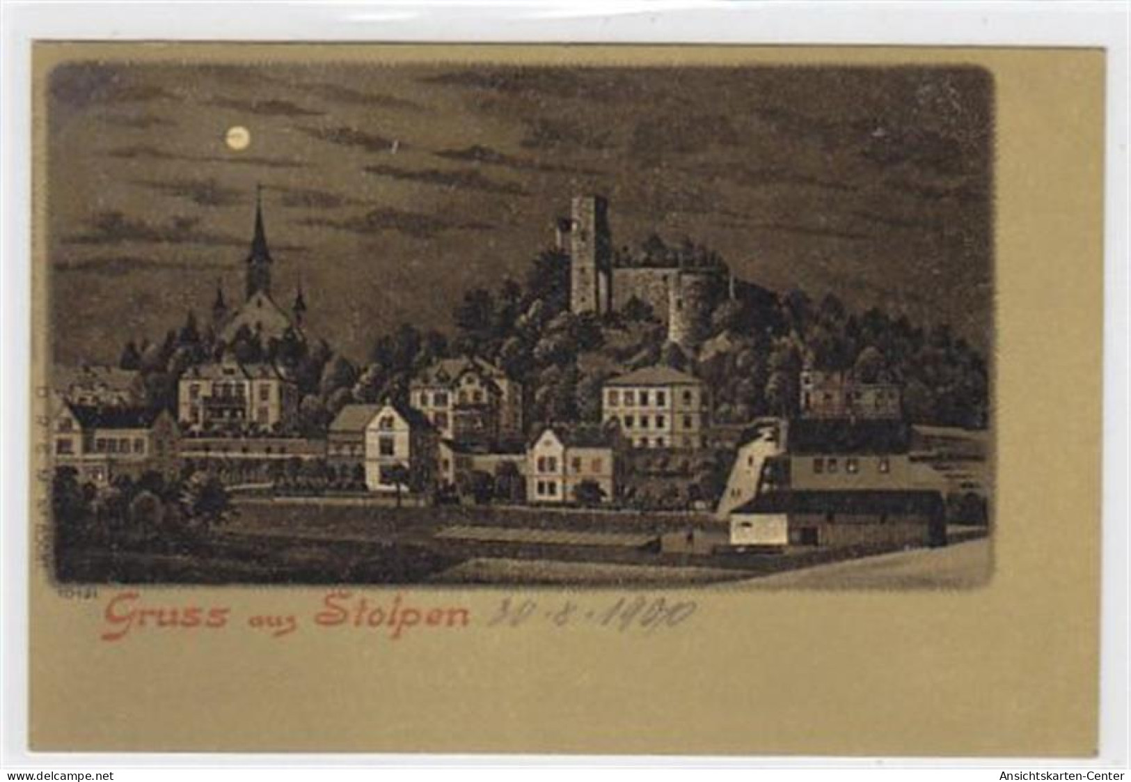 39032601 - Mondschein Lithographie Gruss Aus Stolpen. Ungelaufen. Gute Erhaltung. - Stolpen