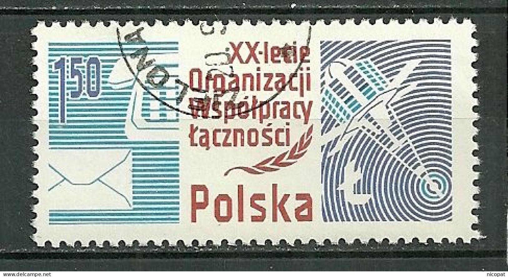 POLAND Oblitéré 2401 Organisation Des Ministères Des Postes Et Télécommunications Lettre Téléphone Satelitte - Used Stamps